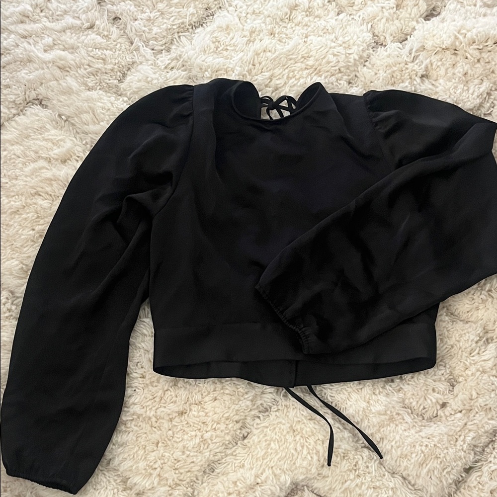 H&M Black Long Sleeve Blouse
